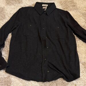 Faherty Heather Black Button-Down Shirt